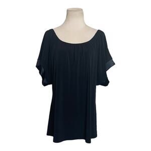 Express black short sleeves minimalist blouse size Large